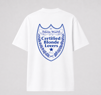 T-shirt "Certified Blonde Lovers" (Bleu/Blanc)