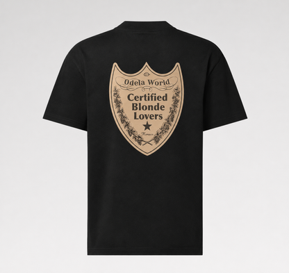 T-Shirt "Certified Blonde Lovers" (Sand/Schwarz)
